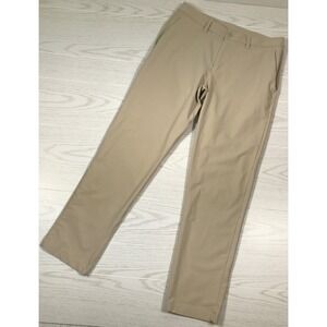 Lululemon ABC Pants Men 33x30 Beige Stretch Chino Athleisure Zip Pocket LM5AX5S